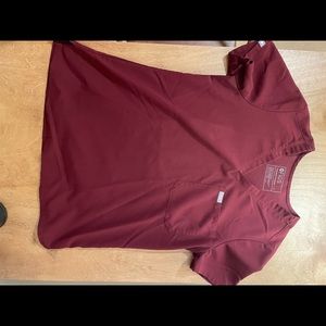 Figs Scrubs burgundy small Catarina top